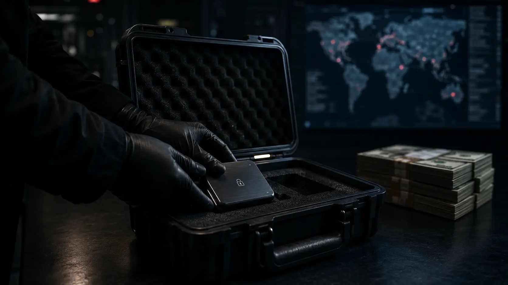 Cinematic render of fragmented software bugs linking into a weaponized zero-day exploit chain.