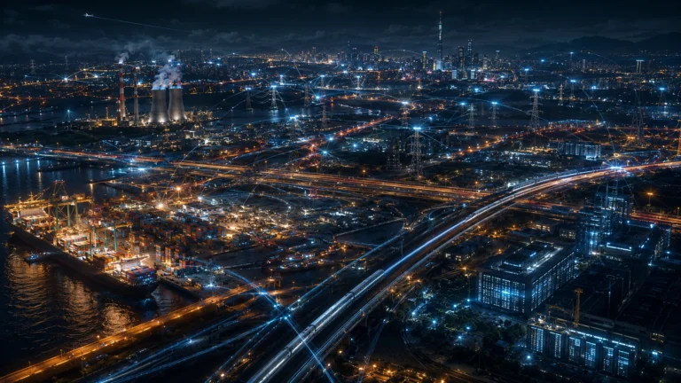 Global infrastructure network including power grids, ports, logistics and data centers