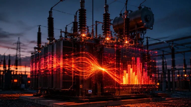 Interconnection Queue A cinematic visualization of clean energy grid congestion and high-voltage transmission bottlenecks.