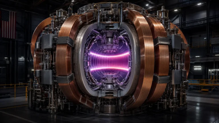 Macro photograph of REBCO superconducting tape representing compact nuclear fusion tokamaks.