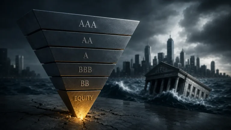 Macro photograph of a financial trading terminal representing the CLO equity tranche and leveraged loans.