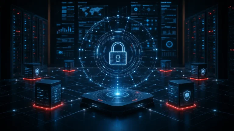 Macro photograph of secure enterprise servers representing a zero-trust policy engine.