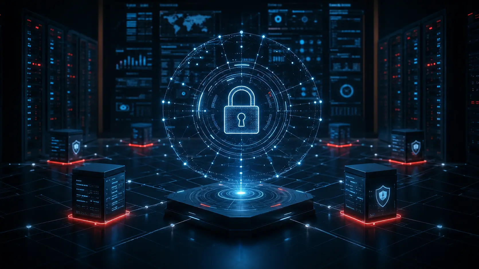 Macro photograph of secure enterprise servers representing a zero-trust policy engine.