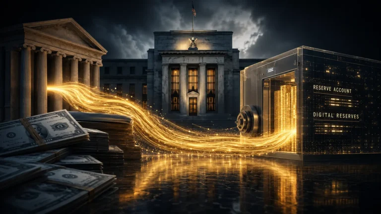 Quantitative Easing A cinematic representation of digital liquidity streams and central bank reserve data.