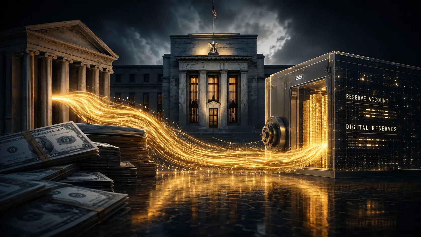 Quantitative Easing A cinematic representation of digital liquidity streams and central bank reserve data.