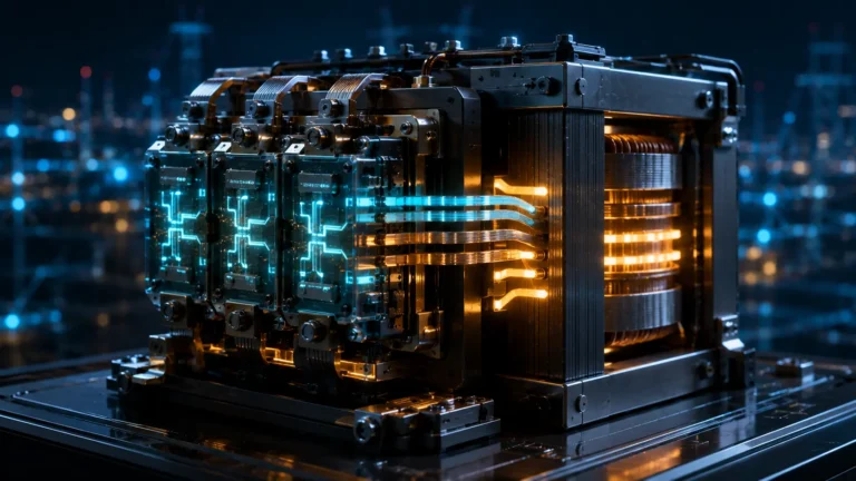 Solid-State Transformers A cinematic visualization of advanced Silicon Carbide power electronics upgrading the modern electrical smart grid.