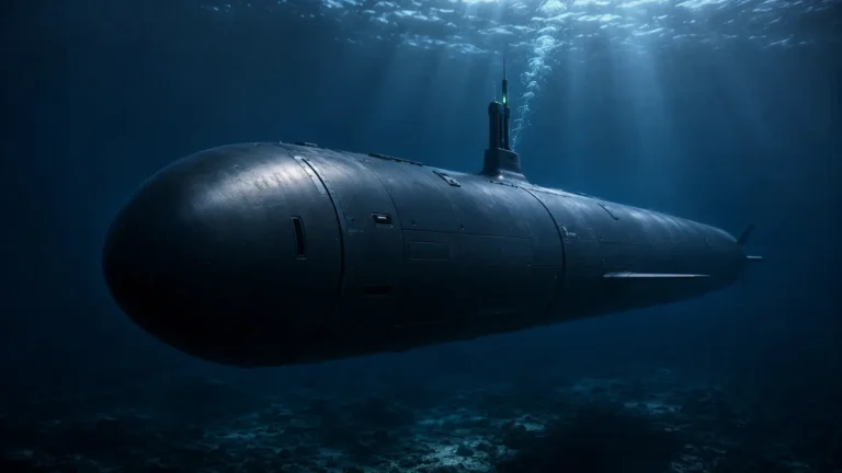 XLUUV A cinematic visualization of an autonomous extra-large uncrewed underwater vehicle patrolling the deep ocean.