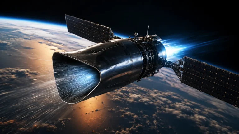 A Very Low Earth Orbit VLEO satellite using Air-Breathing Electric Propulsion in the upper atmosphere.