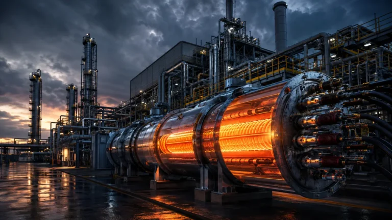 A conceptual digital representation of an Electric Steam Cracking E-Furnace using Joule heating to produce ethylene.