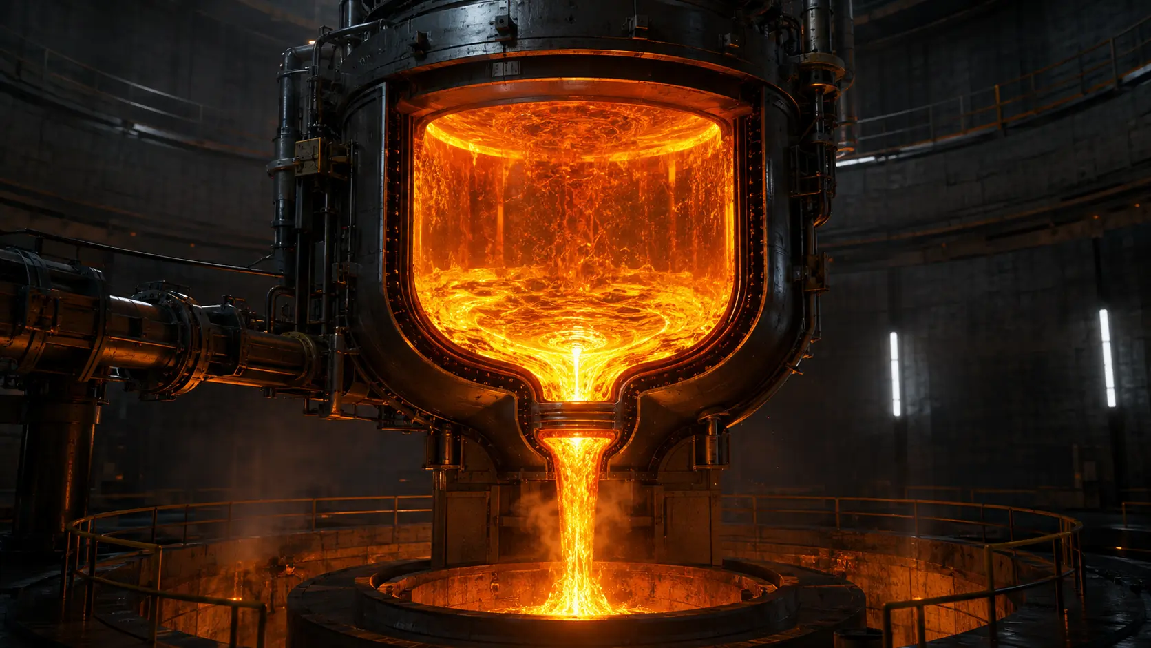 A conceptual rendering of a Thorium Molten Salt Reactor (TMSR) facility producing clean energy.