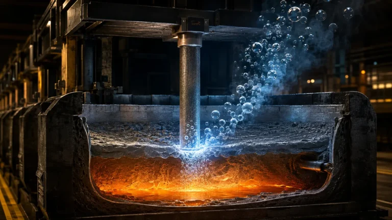 A conceptual visual of a zero-carbon aluminium smelter utilizing inert anode technology to emit pure oxygen.