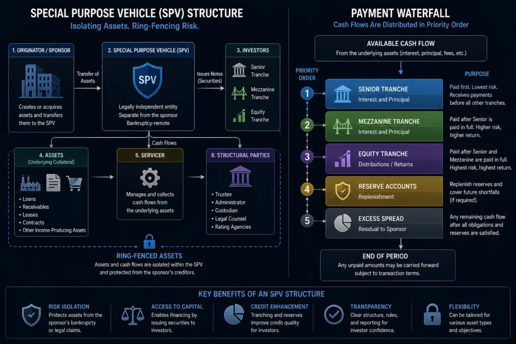 Asset-Backed Finance ABF Special Purpose Vehicle SPV and tranche waterfall mechanics