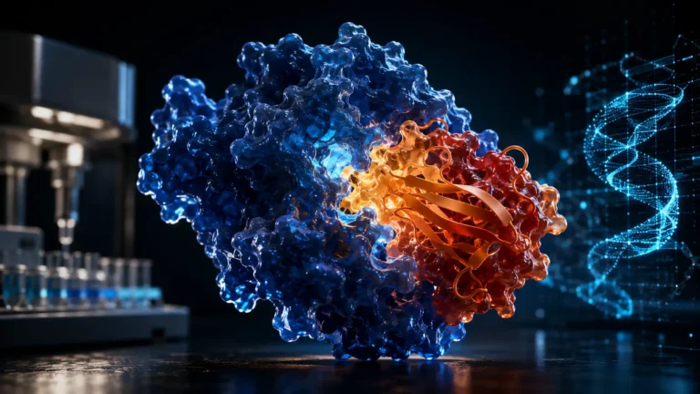 Generative protein engineering AI model designing a 3D de novo protein structure
