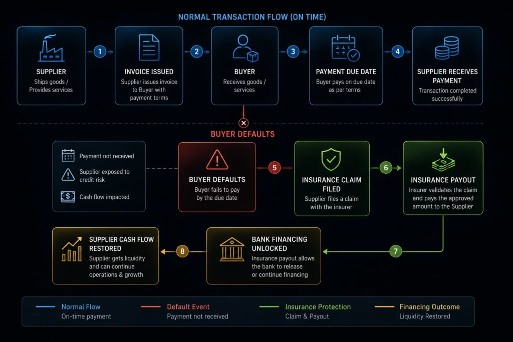 The Whole Turnover Coverage model insuring an entire B2B customer ledger.
