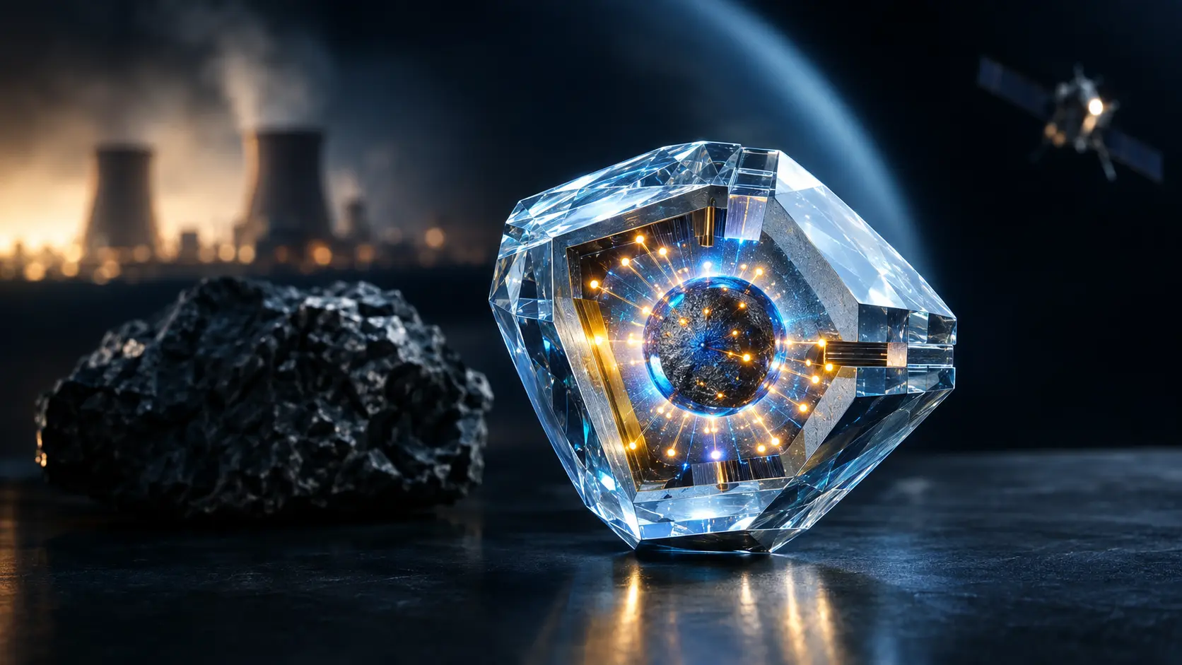 Betavoltaic Diamond Batteries utilizing Carbon-14 isotopes for deep-space micro-power generation.