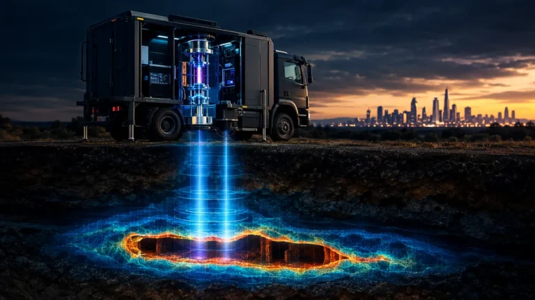 Quantum gravity gradiometry sensor using cold atom interferometry to map underground tunnels.